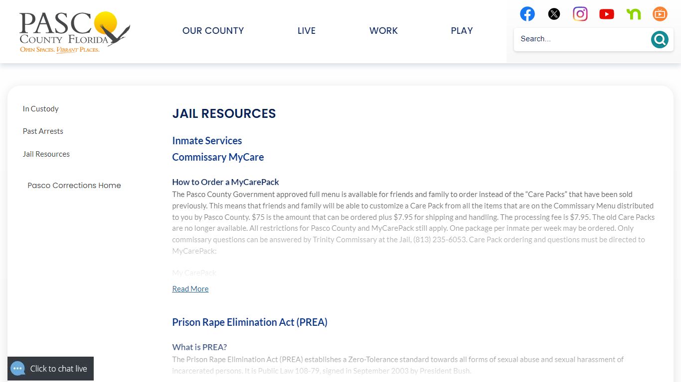 Jail Resources | Pasco County, FL - Official Website